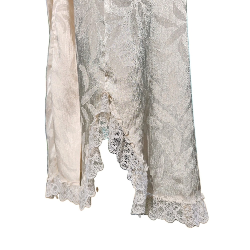 Vtg 1960s Christian Dior Cream Long ROBE Ivory Bridal Hollywood SAKS 5th Small - Picture 12 of 14